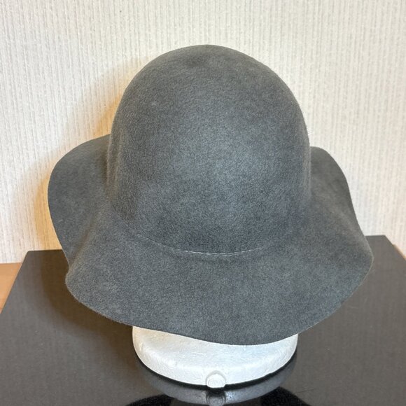 Yellow 108 Fedora Medium 100% Wool Floppy Autumn Hat Unisex USA Made Reclaimed - Picture 4 of 11